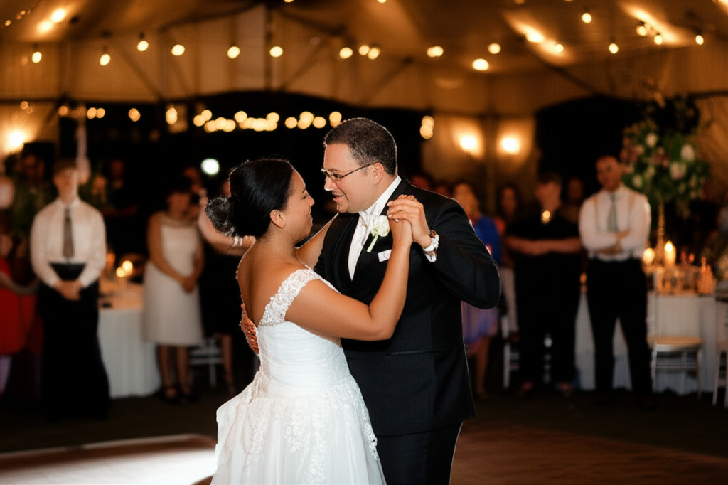 Romantic first dance at wedding